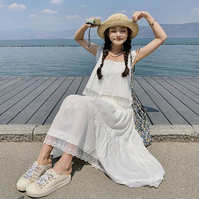 现货两件套背心半身裙套装2C525-T28-p135-k198，女装连衣裙，柒柒家