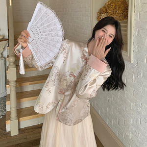 新中式穿搭国风夹克上衣套装女春秋超火好看高级感半身长裙两件套图片