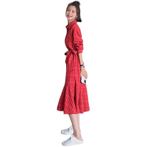 大货已出主推款格子长裙连衣裙087-Q91-P105-K158图片