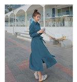 红色连衣裙女2022年早春新款法式初恋桔梗复古茶歇气质女神范裙子，女装连衣裙，柒柒家