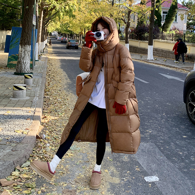 现货纯跑量长款羽绒服连帽90白鸭绒275-M196-P300-K418,女装羽绒服,柒柒家