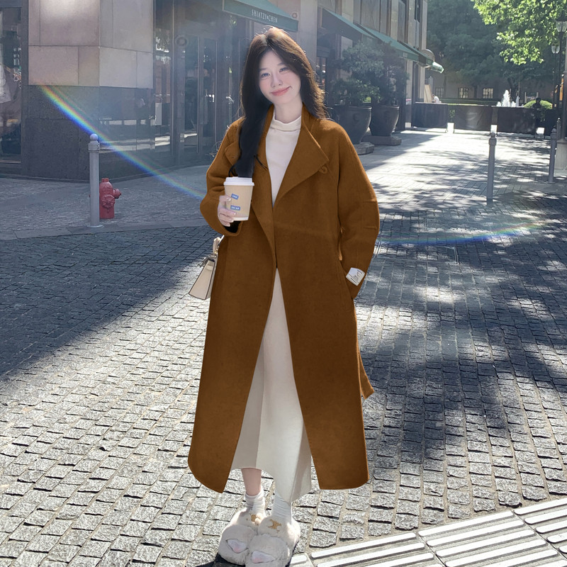 大数据新款现货三个颜色双面呢羊绒大衣275-W722-P335-K458,女装毛呢外套,柒柒家