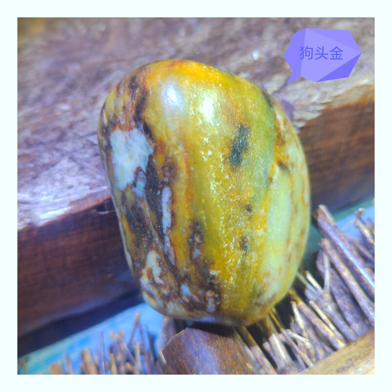 狗头玉狗头金籽料原石,新疆和田玉三色羊脂白玉原籽一手象形玩料