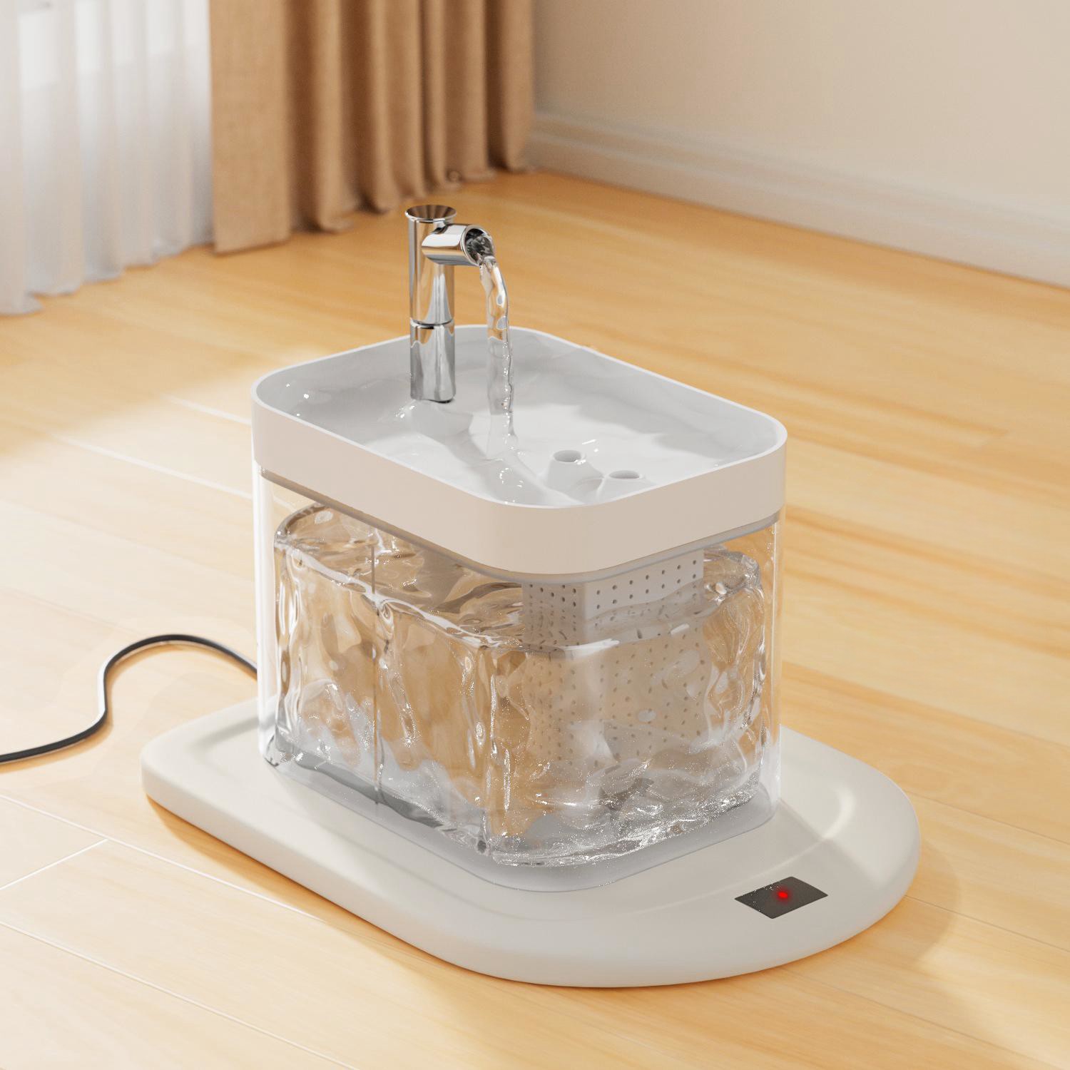 跨境智能加热猫咪饮水机自动循环流动饮水器喝水器狗狗水盆碗宠物