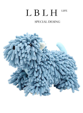 LBLH'S LIFE.卡通雪尼尔小狗公仔厨房卫生间擦手球毛巾挂式擦手巾