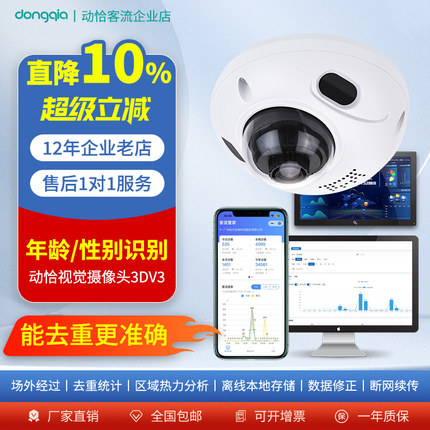 去重客流量计数器人数统计摄像机监控系统门店商场商业步行街商圈