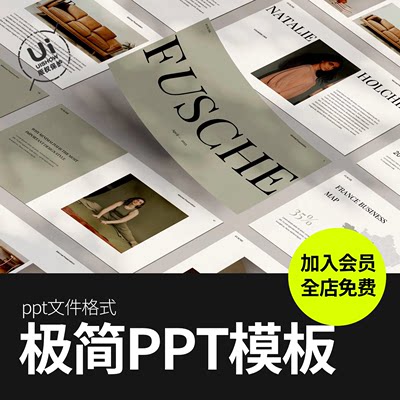 极简简约风格公司企业品牌介绍项目推广ppt演示文稿模板设计素材