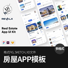 房地产房屋应用程序APP设计figma/sketch/xd用户界面模板ui素材