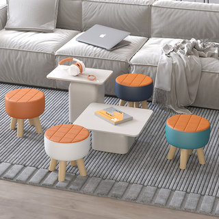客厅沙发小凳子茶几凳子简约入户门换鞋凳家用矮凳圆凳科技布凳子