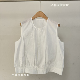 系扣净色马甲上衣背心Bu0191 欧洲站韩国进口女装 代购 2025夏款 无袖