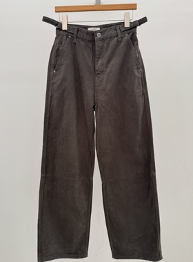 韩国进口女装PEPE代购2025秋季新款高腰直筒宽松简约显瘦牛仔裤