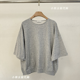 净色圆领短袖 欧洲站韩国进口女装 款 代购 卫衣上衣T恤Bu0039 205夏季
