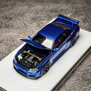 MH 1/64 日产 Skyline GT-R R34 Nismo Customized 合金汽车模型