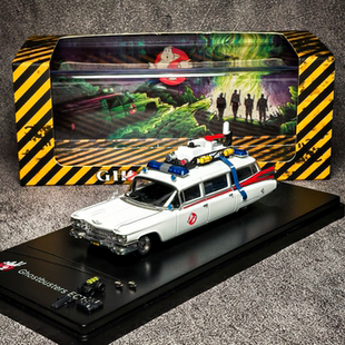 YS勇胜 1:64 捉鬼敢死队 捉鬼车一代Ecto-1 凯迪拉克米勒合金车模