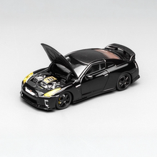 MH 1:64 NISSAN 日产GTR R35 黑色碳顶 机盖可开合金收藏汽车模型