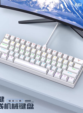 PGPN K61 小型机械键盘61键青轴小尺寸笔记本电竞游戏键盘鼠标