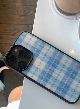 90‘s baby blue蓝格纹磨砂壳GENTLEDRAMA出品