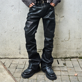 微喇休闲百搭牛仔蜡裤 PMW 12.5OZ棉弹重磅爆裂纹涂层斑驳牛仔裤