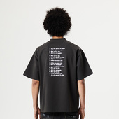 PMW 上衣 T恤宽松百搭男夏季 重磅400G美式 休闲标语印花短袖