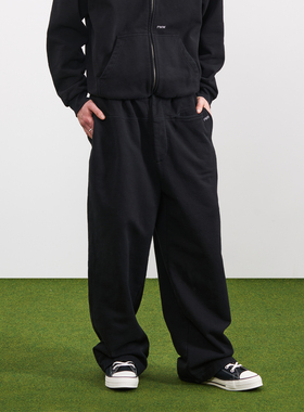 PMW 重磅全棉弯刀卫裤男松紧腰设计廓形透气亲肤宽松阔腿休闲长裤