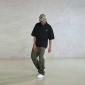 PMW 宽松透气落肩T恤男夏季 重磅纯色刺绣翻领POLO衫 休闲LOGO短袖