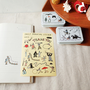 muninn奶牛猫涂鸦贴纸ins手绘风治愈系 and duye度也 韩国huginn