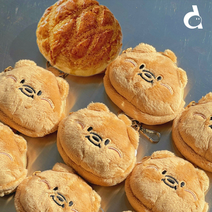 gomie毛绒熊熊耳机包便携收纳包ins风可爱 duye度也 韩国cakie