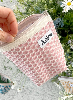 duye度也 韩国Aeiou收纳包温柔法式小花化妆包零钱身份证收纳笔袋