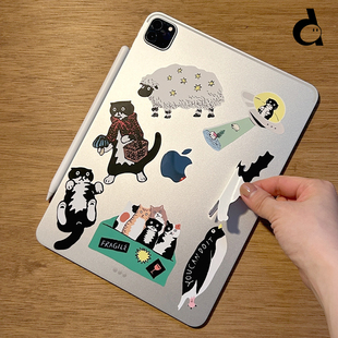 饰 muninn可移胶贴纸手绘可爱奶牛猫装 duye度也韩国huginn and