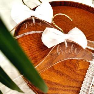 清仓yours groom拍照ins婚礼 forever新娘新郎亚克力衣架birde