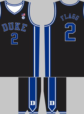 美国大学生篮球联赛球衣NCAA杜克大学比赛服弗拉格2号美式比赛服