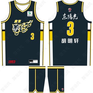 CBA广东宏远篮球衣胡明轩3号崔永熙24号奎因10号儿童球衣定制印号
