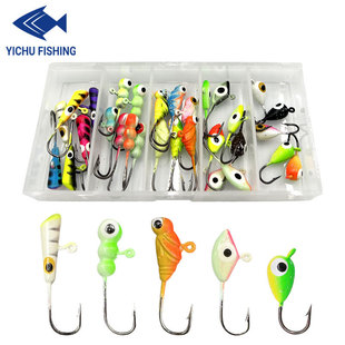 盒装路亚饵铅头钩鱼钩 户外钓鱼迷你小铅头钩冬钓钩冰钓钩