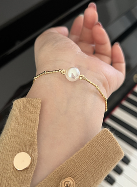 简约单珠手链高级感轻奢手圈极简ins冷淡风时尚高级百搭