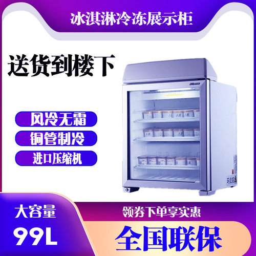 劳特小型风冷商用雪糕冷冻柜