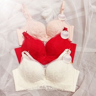 香蜜闺秀三排扣红品ABc杯薄款 3312006健康棉无钢圈轻盈甜美文胸