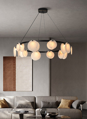 现代轻奢客厅吊灯创意设计师全铜西班牙云石灯具北欧餐厅卧室主灯
