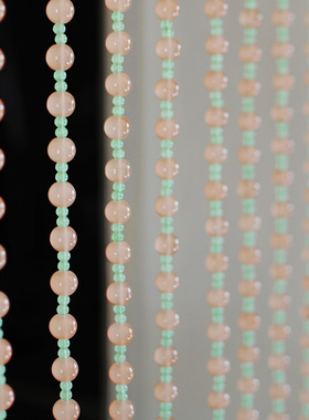 2025新款香槟粉密串珠帘防缠绕隔断帘珠帘门帘