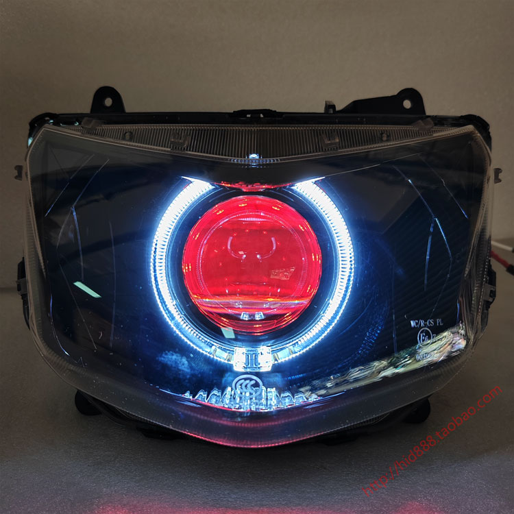 适用林海劲战五代目大灯总成 改装 小劲战电摩 LED双光透镜天使眼