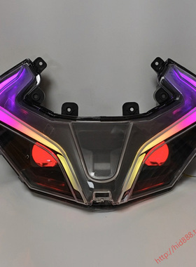 适用于春风450sr改装配件调色恶魔眼日行灯动态流水透镜大灯总成