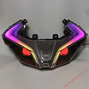 适用于春风450sr改装配件调色恶魔眼日行灯动态流水透镜大灯总成