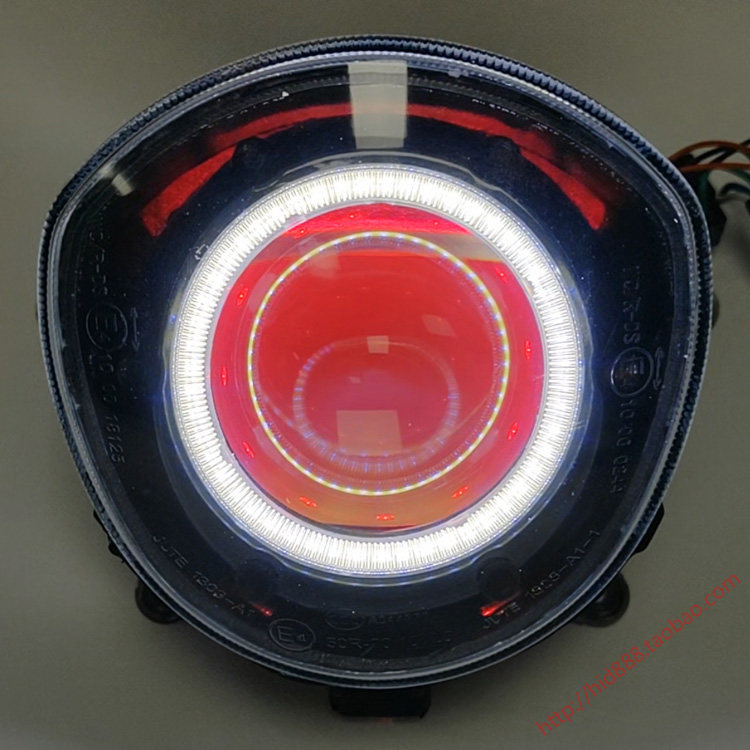 适用于标致姜戈150大灯总成QP150T前照灯 改装LED双光透镜 天使眼