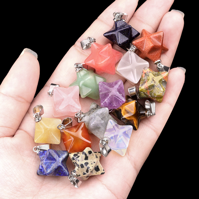 卡巴大卫星吊坠天然水晶玛瑙