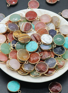 切面吊坠包边单吊扁圆吊坠diy