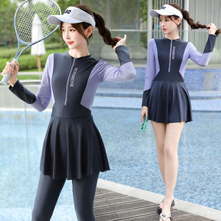 潜水服女士游泳衣长袖长裤全身防晒水母衣连身漂流浮潜冲浪服大码