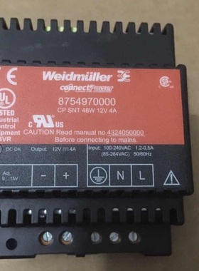 原装正品魏德米勒开关电源模块CP SNT 48W 12V 4A 8754970000