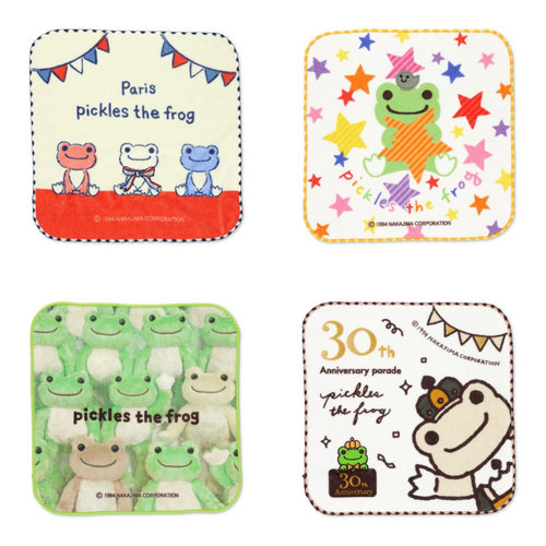 日单尾货pickles the frog泡菜蛙微笑青蛙30周年限定纯棉手帕方巾