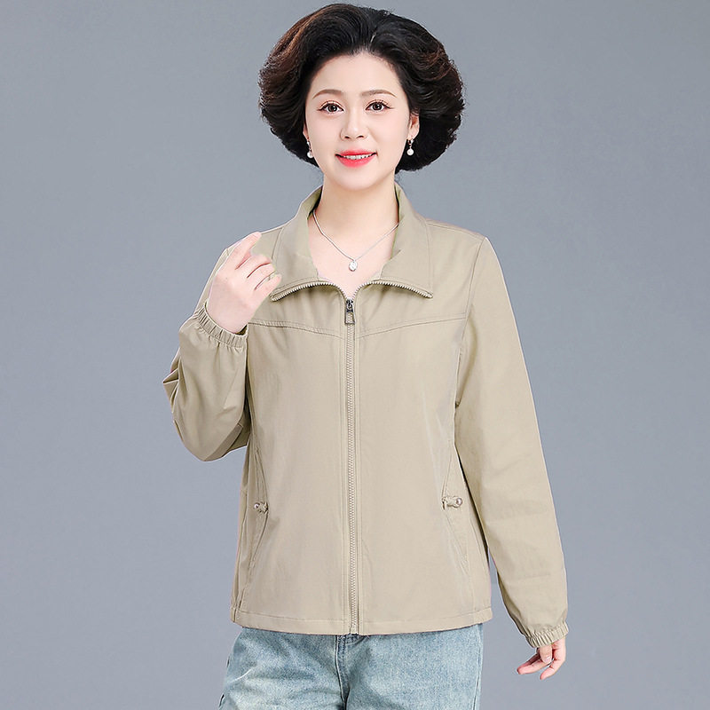 中年妈妈春装外套2025新款薄款春夏晒衣上衣中老年女大码春秋夹克