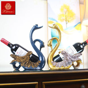 红酒架摆件天鹅客厅餐桌轻奢高档简约现代家居葡萄酒架结婚礼物