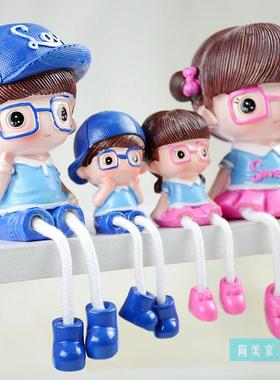 欧式风四口之家树脂吊脚工艺品